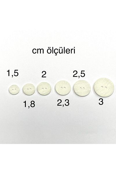 karantuhafiye Wooden Look Plastic Button / Set of 6 White/02742 / 3 cm