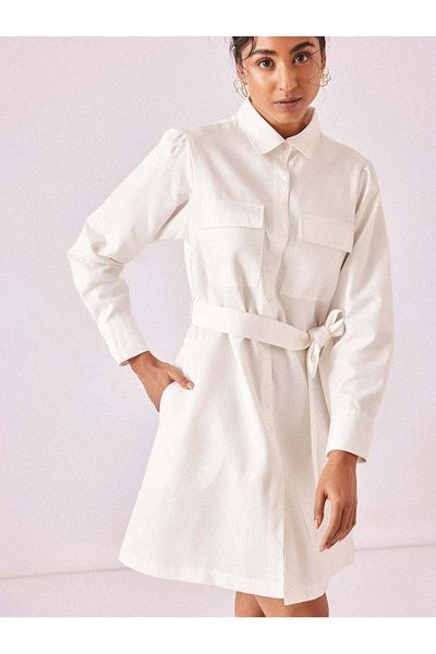 The Label Life White Chambray Shirt Dress Chic & Flowy
