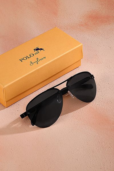 Polo Air Light Metal Frame Black Polarized Men's Sunglasses Plg-2096C1