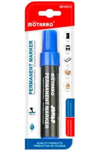 MOTARRO Permanent Marker Set Fine Tip Markers for Writing, Drawing, Labeling & Office Use (Blue)
