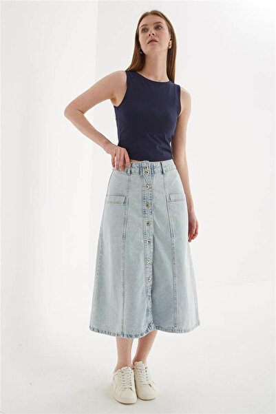 Fashion Friends Blue Denim Midi Skirt