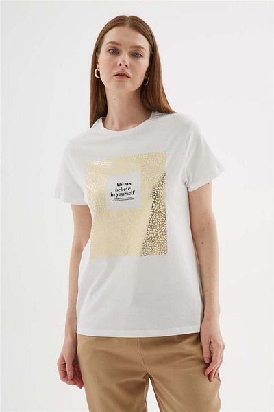 Fashion Friends 100% Cotton Printed White T-Shirt