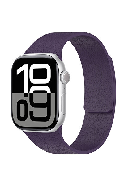 BUTAM BİLİŞİM ساعة 44 ملم KRD-136 سلك سيليكون منقوش - بنفسجي