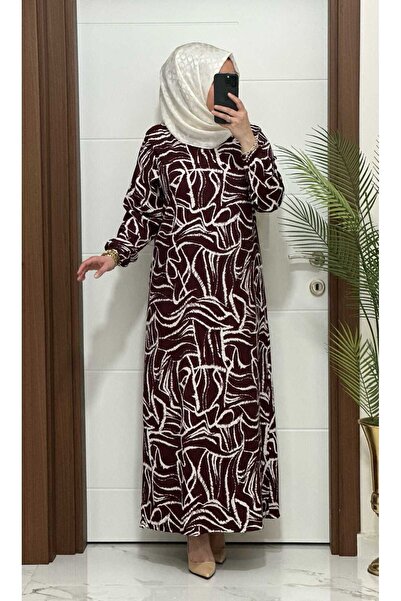 modasura 1818 K 70 BORDO seçil elbise bürümcük kumaş büyük beden elbise yeni ...
