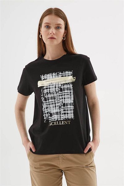 Fashion Friends Black Printed T-shirt