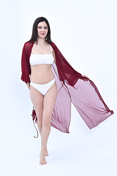 JOLT Kimono de damă de culoare burgundă Model Nr.: 001