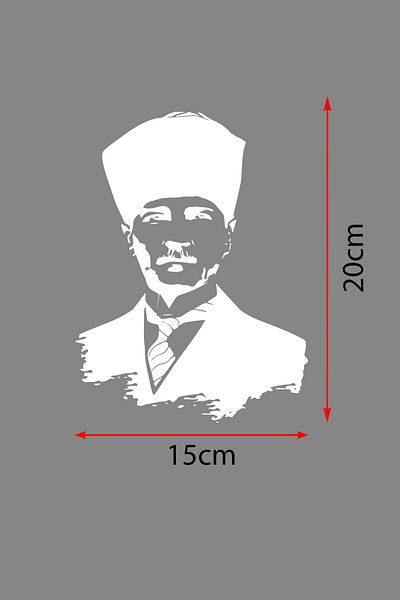 New Jargon Autocolant Siluetă Ataturk Autocolant Auto Autocolant 20x15 Cm