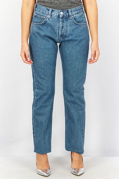 French Connection Women Slim Fit Five Pocket Jeans, Washed Blue