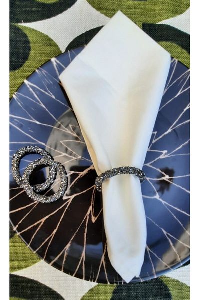 Emtory Home 6 Pieces Silvery Rope Napkin Ring