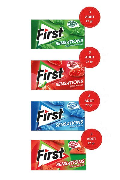 First Sensations Gum Assorted 27Gr - 12 Pieces