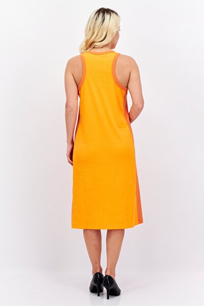 Esprit Women Textured Midi Dress, Orange