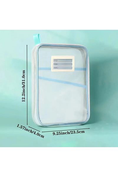 VELLICHOR Large Capacity L-Shaped Clear Document File Organizer Bag 3 Compartments