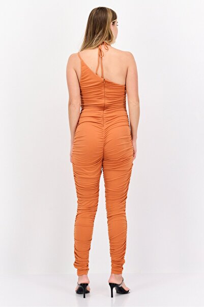 Simmi London Women Ruched Sleeveless Jumpsuit, Brown