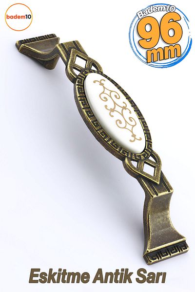 Badem10 Palmira (96 MM - 9,6 CM) - Mobilier de bucătărie din metal galben antic