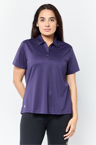 adidas Women Sportswear Fit Shorts Sleeves Golf Polo Shirt, Deep Purple