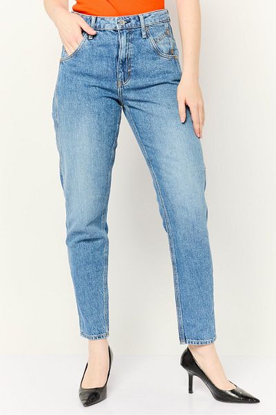 Esprit Women Classic Fit Washed Non-stretchable Retro Jeans, Blue
