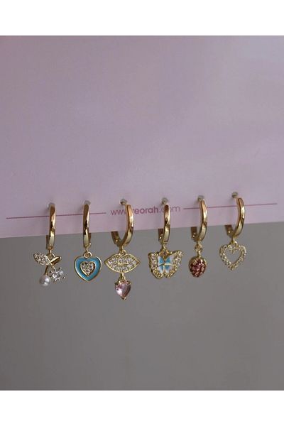 Reorah Collection Sweet Crush Earring Set-Zircon Stone Figured Earrings Set