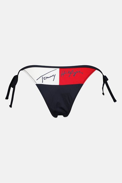 Tommy Hilfiger Women Brand Logo Bikini Bottom, Black Combo