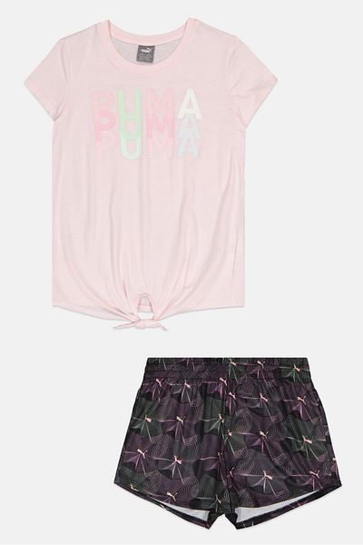Puma Kids Girl 2 Pieces Sportswear Fit Training T-shirt, And Short, Multicolour