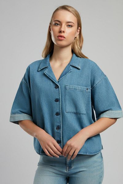 Lee Cooper Дамска дънкова риза в стил бохо