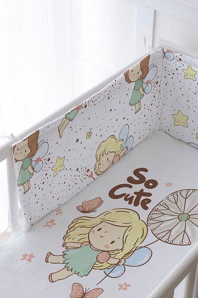 Tuğba Kuğu Baby Bedside Protector and Printed Sheet Sleeping Set - Iconic Series - Girl Dream