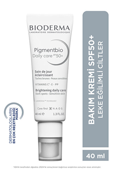 Bioderma Pigmentbio Daily Care SPF50+ Leke Karşıtı Aydınlatıcı Güneş Koruyucu E ve C Vitamini Krem 40 ml