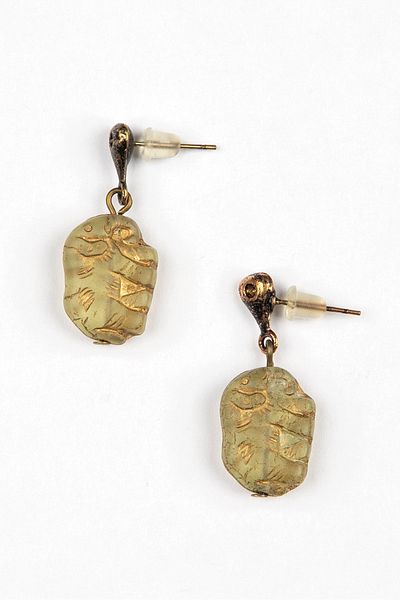 Lila Rosa Ethnic Authentic Czech Glass Earrings