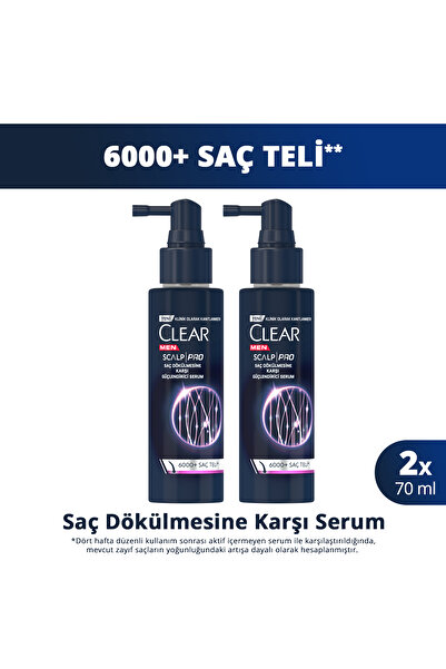 Clear Men Scalp Pro Güçlendirici Serum Saç Dökülmesine Karşı 70 ml X2