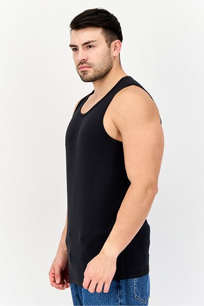 Tommy John Men 2 Pack Round Neck Sleeveless Plain Tank, Black