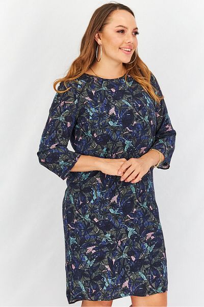ONE STEP Women Allover Print Mini Dress, Carbone