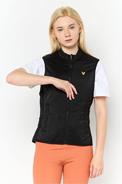 Lyle & Scott Women Embroidered Logo Vest Jacket, Black