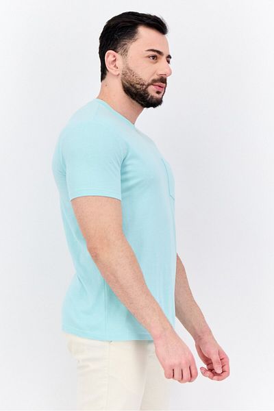 GAP Men Crew Neck Short Sleeves Solid Print T-Shirt, Mint Green