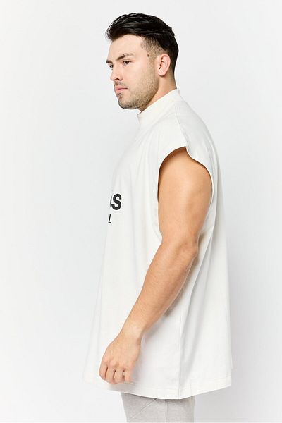 adidas Men Sportswear Fit Sleeveless Basketball Vest, Beige