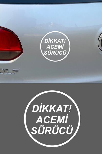 New Jargon Dikkat Acemi Sürücü Araba Sticker 12x12cm