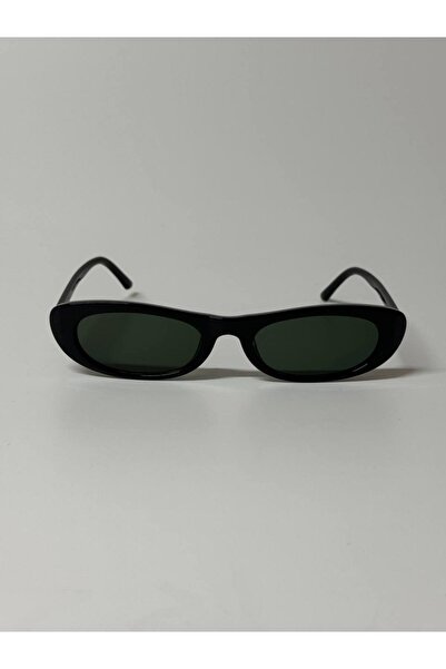 Eyesofia Laurent Slim Design Thin Uv400 Unisex Black Green Sunglasses
