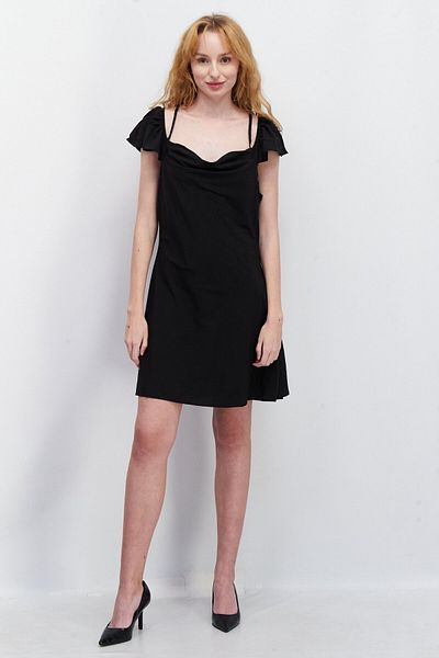 NA-KD Women Plain Mini Casual Dress, Black
