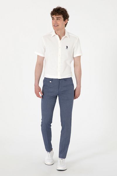U.S. Polo Assn. Men's Navy Blue Canvas Trousers 50299990 -Vr033