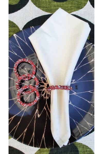 Emtory Home 6 Pieces Silvery Rope Napkin Ring