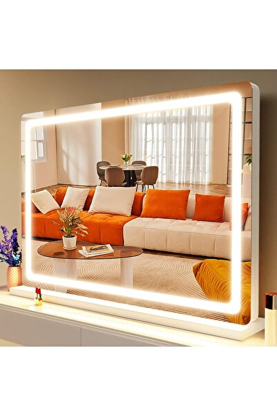 ETG مرآة مكياج مع أضواء 80 سم × 60 سم مرآة مكياج كبيرة LED