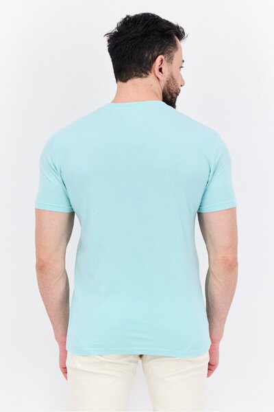 GAP Men Crew Neck Short Sleeves Solid Print T-Shirt, Mint Green