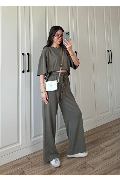 solena sln Women's New Season Modal Fabric Basic Comfortable Short Sleeve Set
