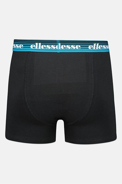 Ellesse مجموعة من 3 سراويل داخلية بشعار العلامة التجارية للرجال، رمادي/أسود/أزرق مخضر