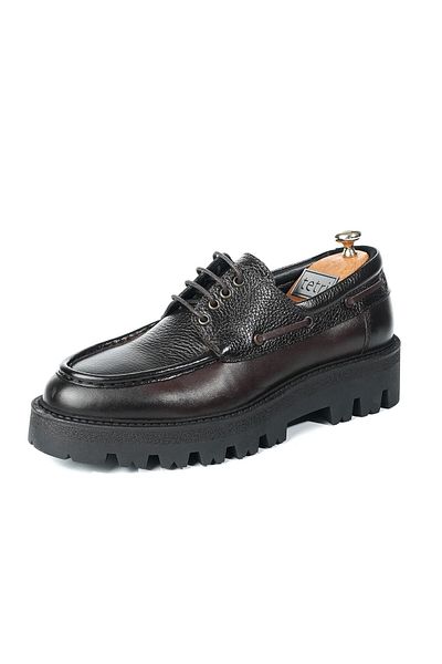 TETRİ Pantofi casual maro pentru bărbați, model Ortega, din piele naturală