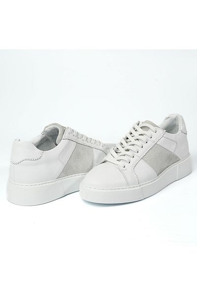 TETRİ Rossini Model Men's White Genuine Leather Sneaker - Handmade
