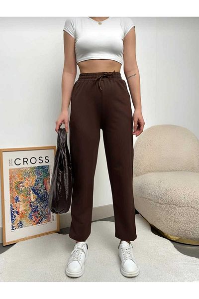 UYN SPORT Brown Straight Leg Oversize Fit Comfortable Wear Sweatpants
