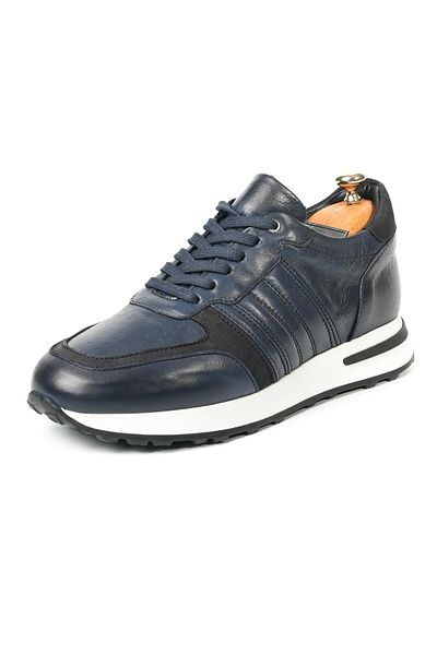 TETRİ Luca Model Genuine Leather Men's Navy Blue Casual Shoes