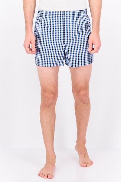 GAP Men 1 Piece Checked Boxer, Blue/white Combo