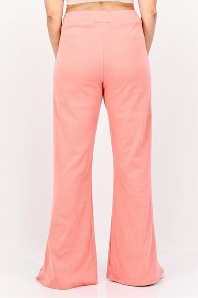 adidas Women Slim Fit Drawstring Outdoor Flared Leg Sweatpants, Coral