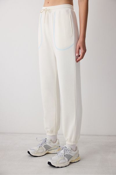 Penti Λευκό ψηλόμεσο ραμμένο λεπτομερές Patrizia Sweatpants - Saude Collection