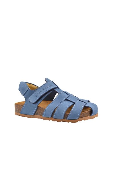 kids A more Leo Unisex Leather Kids Sandals Denim Color